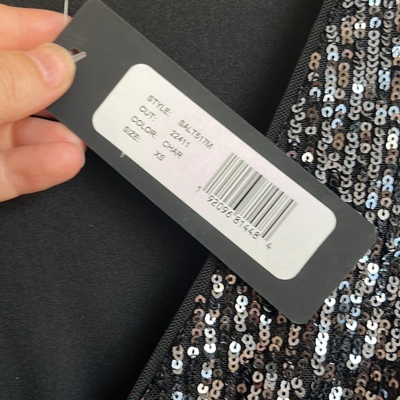 NWT Bebe Sequinned Minidress Long Sleeves V-neck - Picture 7 of 7